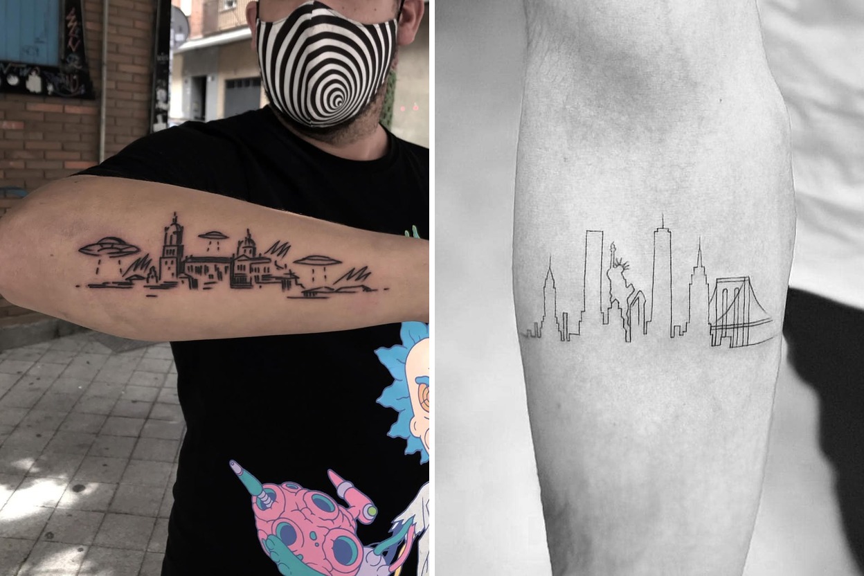 34+ Skyline Tattoo Ideas Worth Saving for Your Next Appointment Featured Lookbook Collage