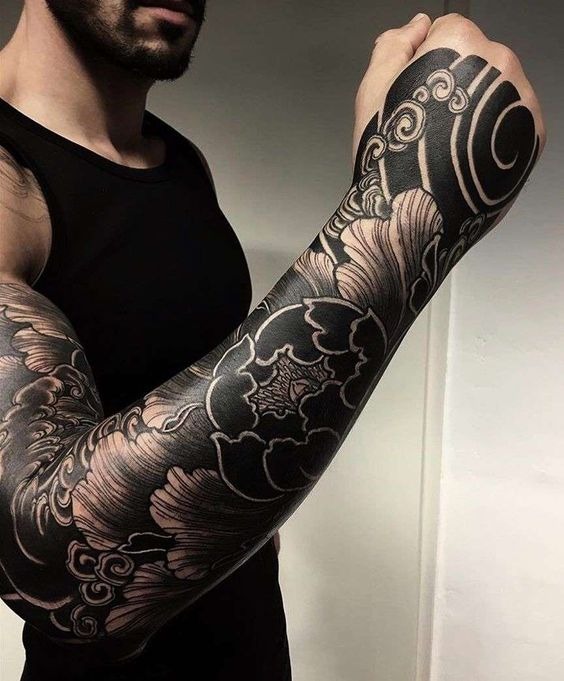 Black and White Floral Hand Sleeve Sleeve Tattoo Ideas Tattoo Design
