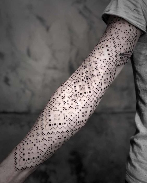 Dotted Doily Sleeve Wrap Sleeve Tattoo Tattoo Design