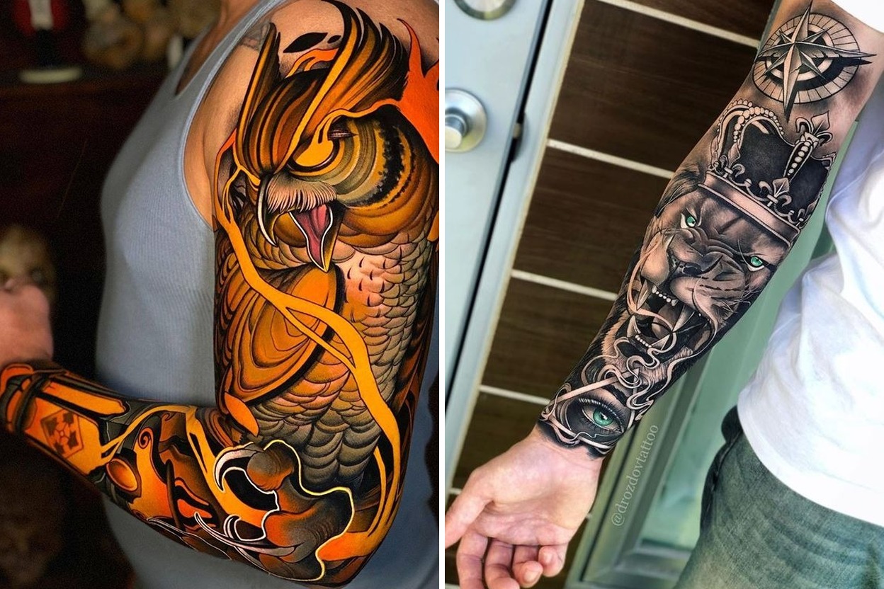 58+ Sleeve Tattoo Ideas Worth Saving for Your Next Appointment Featured Lookbook Collage