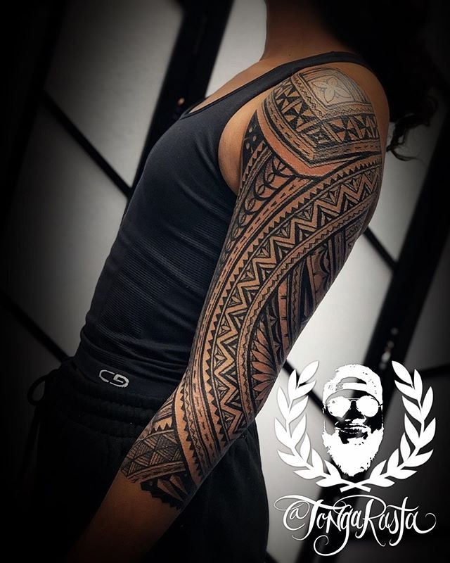 Geometric Patterned Three Quarter Sleeve Tattoo Tattoo Design