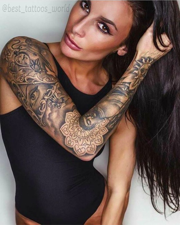 Mystical Cosmic Mandala Sleeve Tattoo Tattoo Design