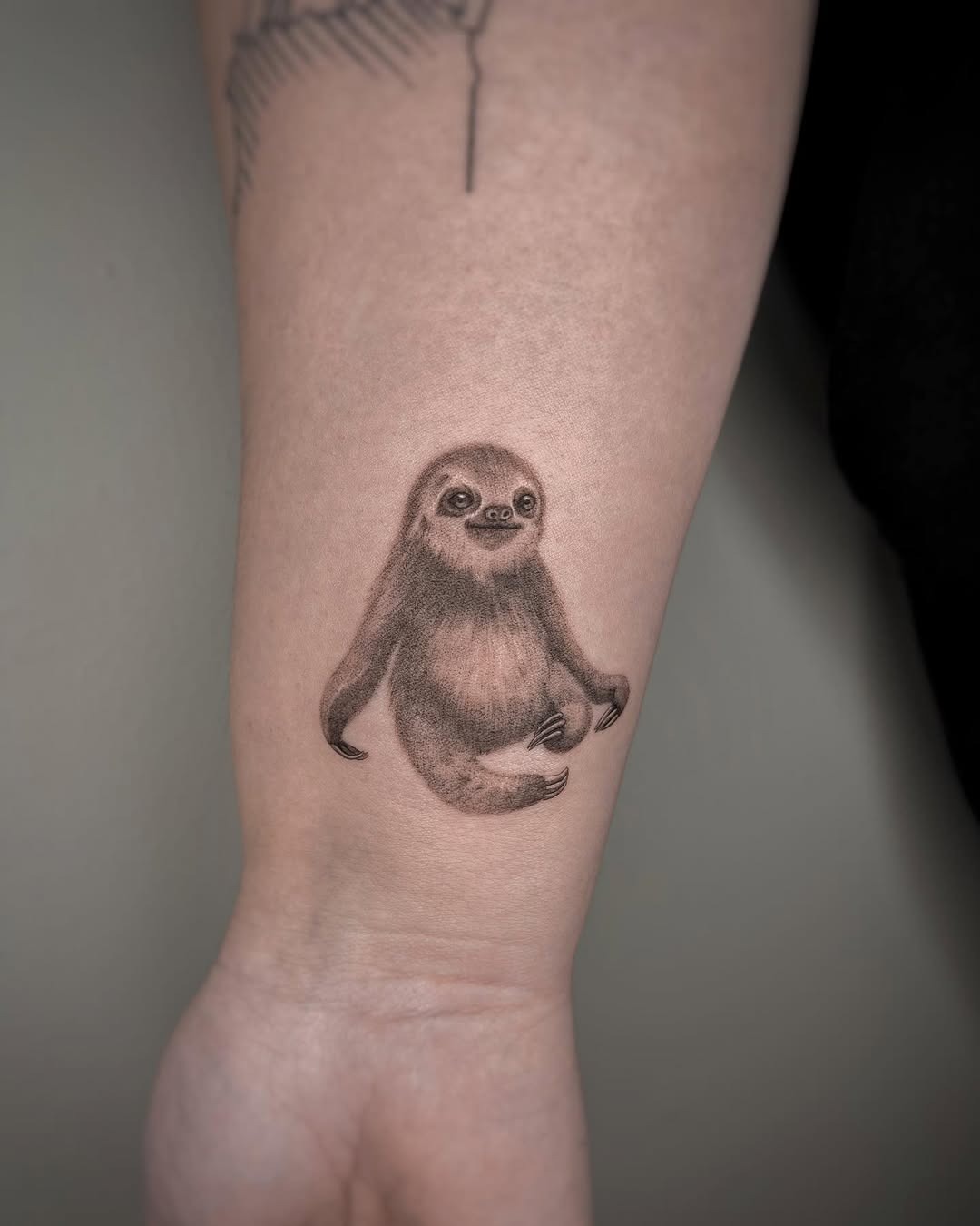 Charming realistic sloth tattoo on arm Tattoo Design