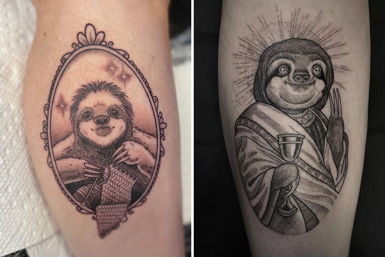 30+ Sloth Tattoo Ideas Full of Meaning and Personal Style Featured Lookbook Collage