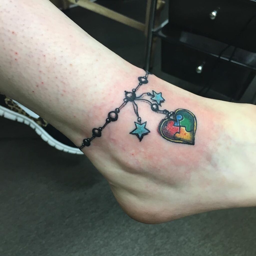 Autism Awareness Ankle Bracelet Tattoo Tattoo Design
