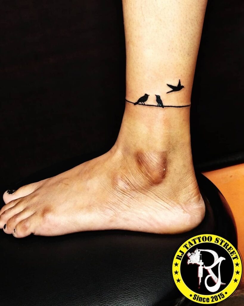 Birds on a Wire Anklet Tattoo Tattoo Design