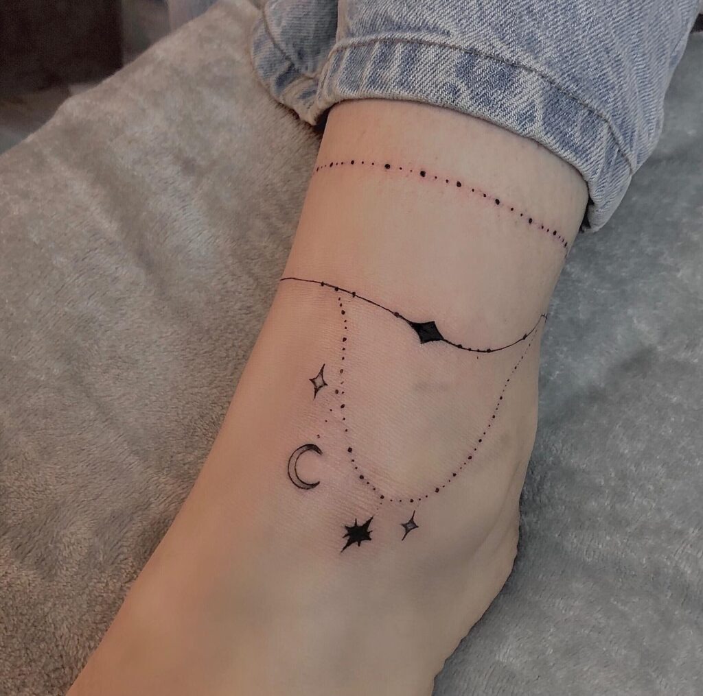 Celestial Chain Anklet Tattoo Tattoo Design