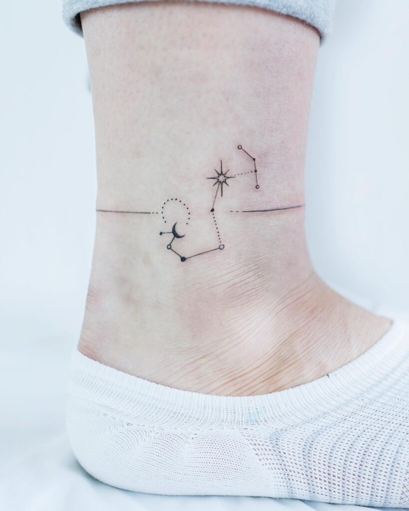 Celestial Constellation Ankle Bracelet Tattoo Tattoo Design