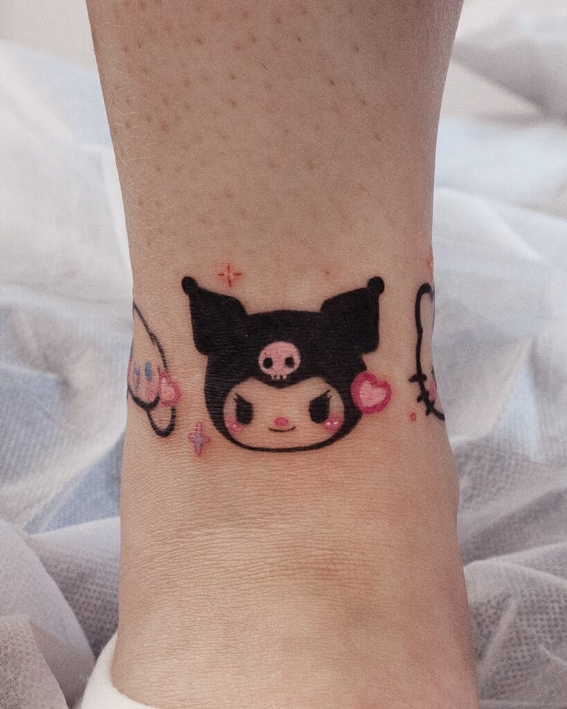 Cute Character Anklet Tattoo Tattoo Design