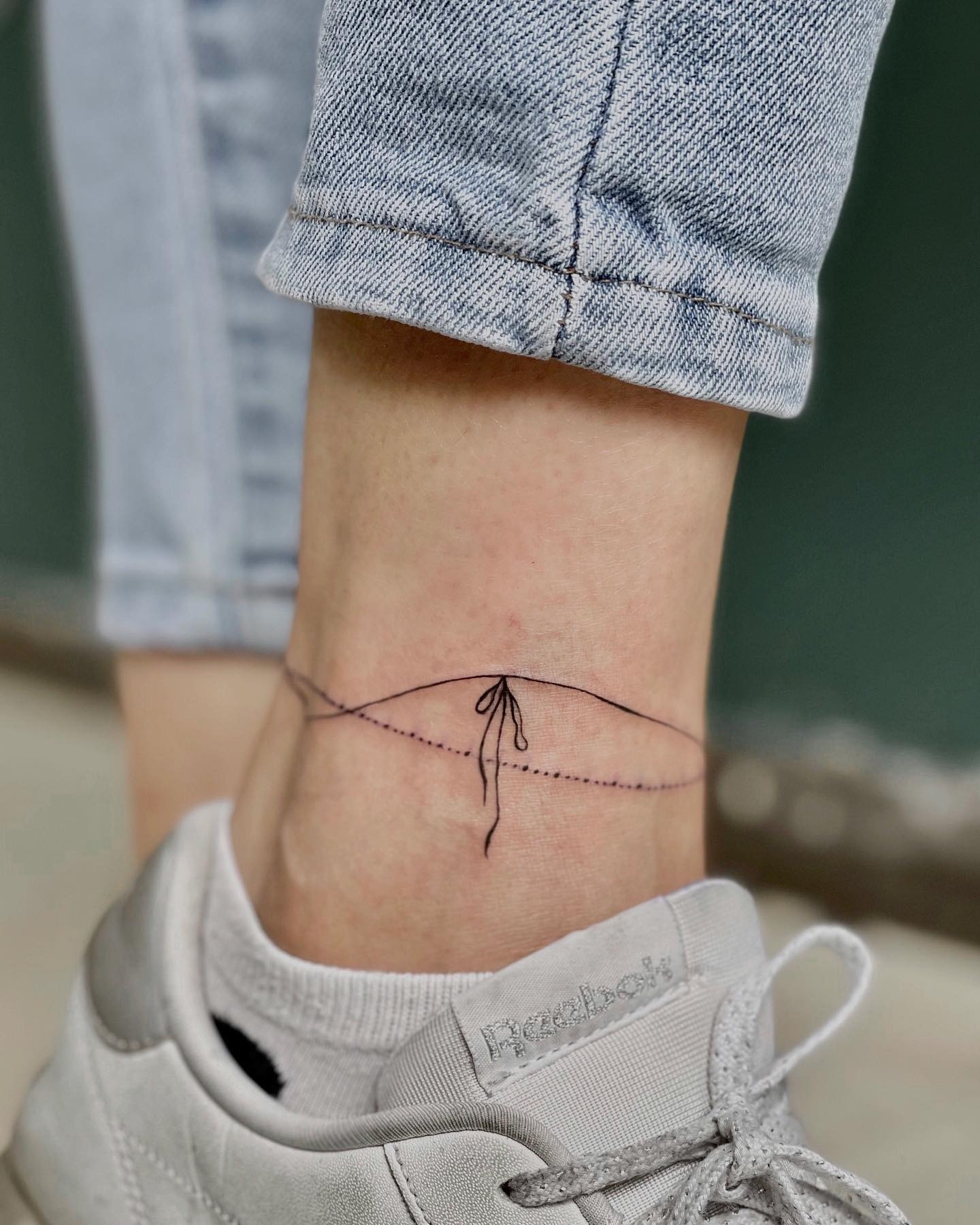 Delicate Bow Anklet Tattoo Tattoo Design