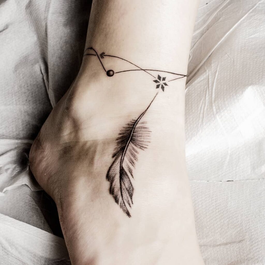 Feather Charm Anklet Tattoo Tattoo Design