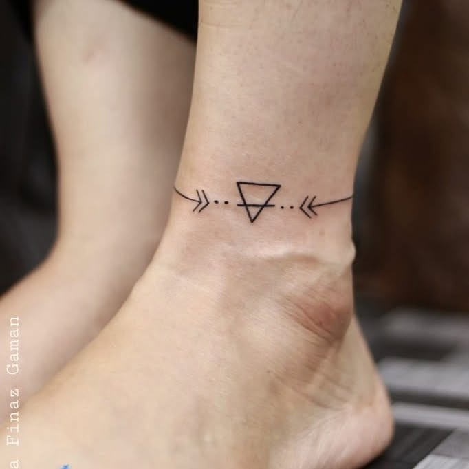 Minimalist Geometric Anklet Tattoo Tattoo Design