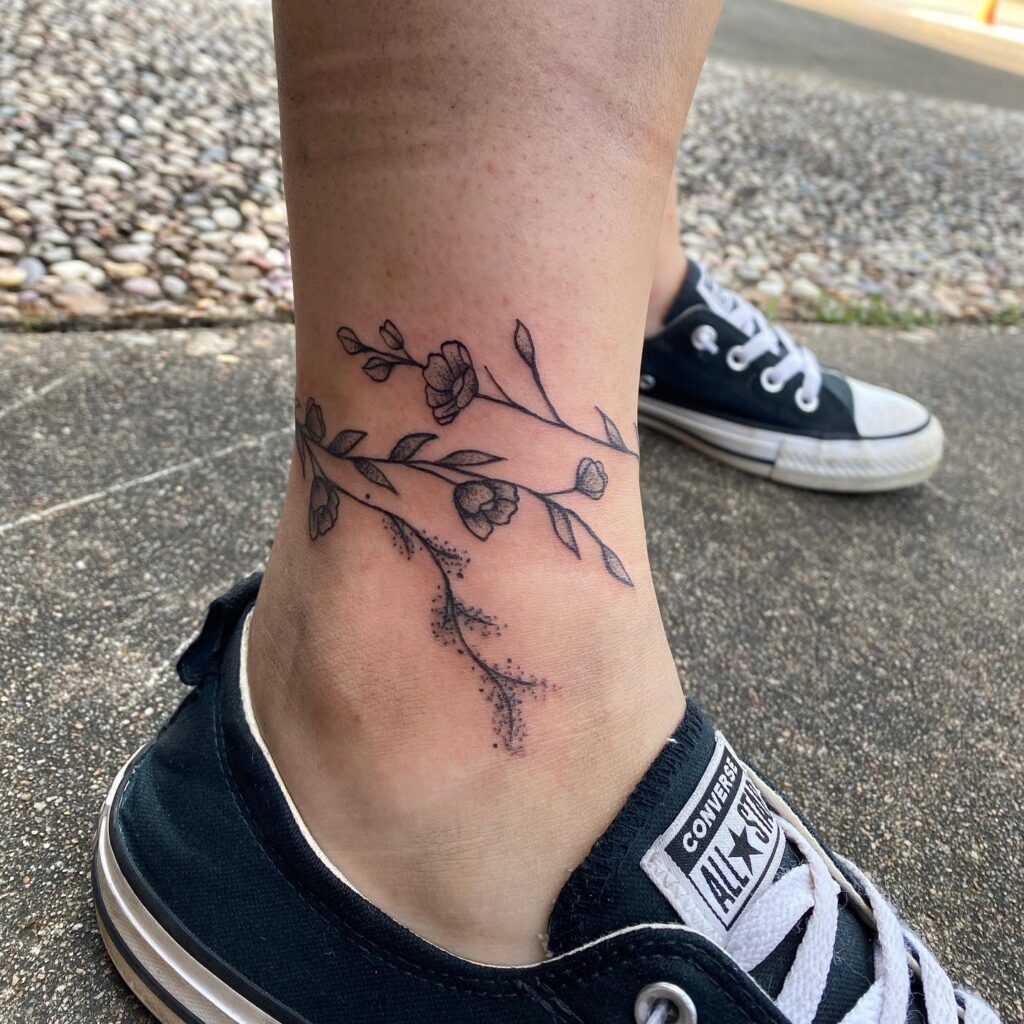 Wildflower Wrap Ankle Tattoo Tattoo Design
