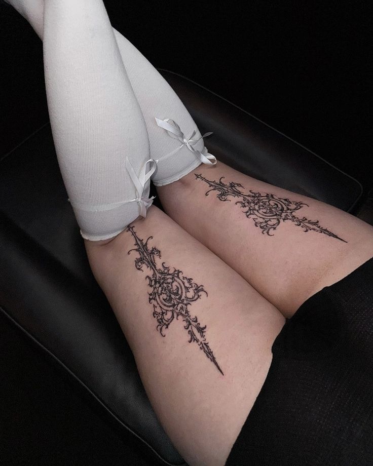 Playful Bow Duo Tattoo Design