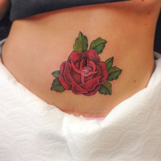 Bold Red Rose Statement Tattoo Design