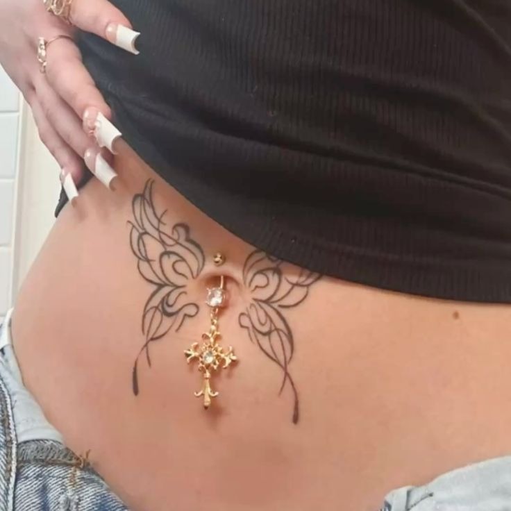 Ornamental Side Frame Design Tattoo Design