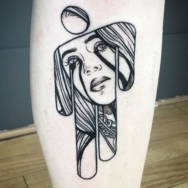 Blohsh Reimagined: Hidden Portrait in Icon Tattoo Design