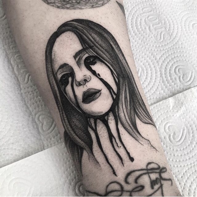 Drip Dot Art: Billie's Crying Ink Tattoo Design