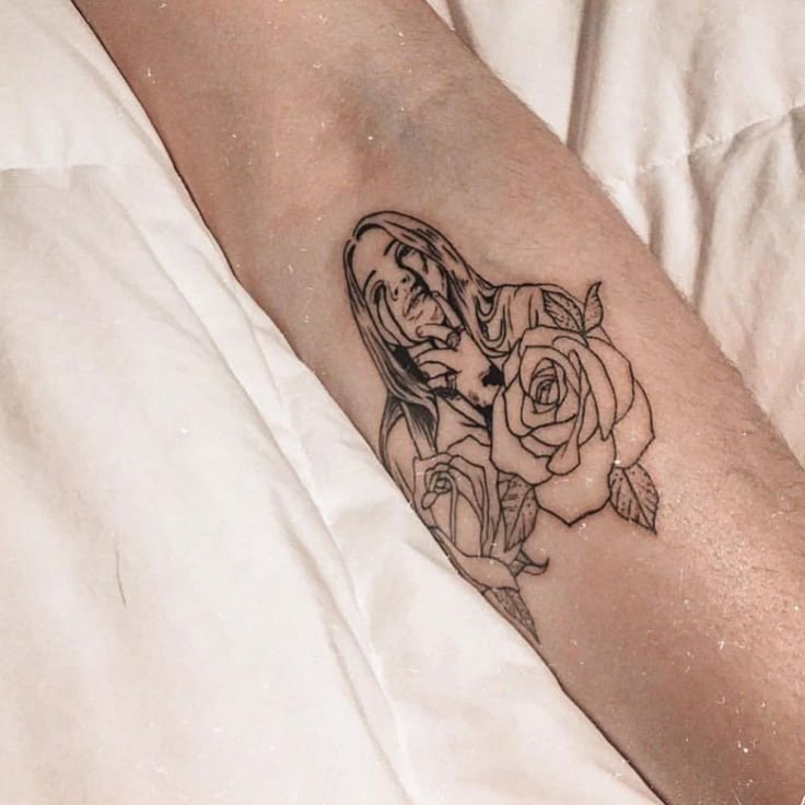 Fine Line Billie + Wildflower Vibe Tattoo Design