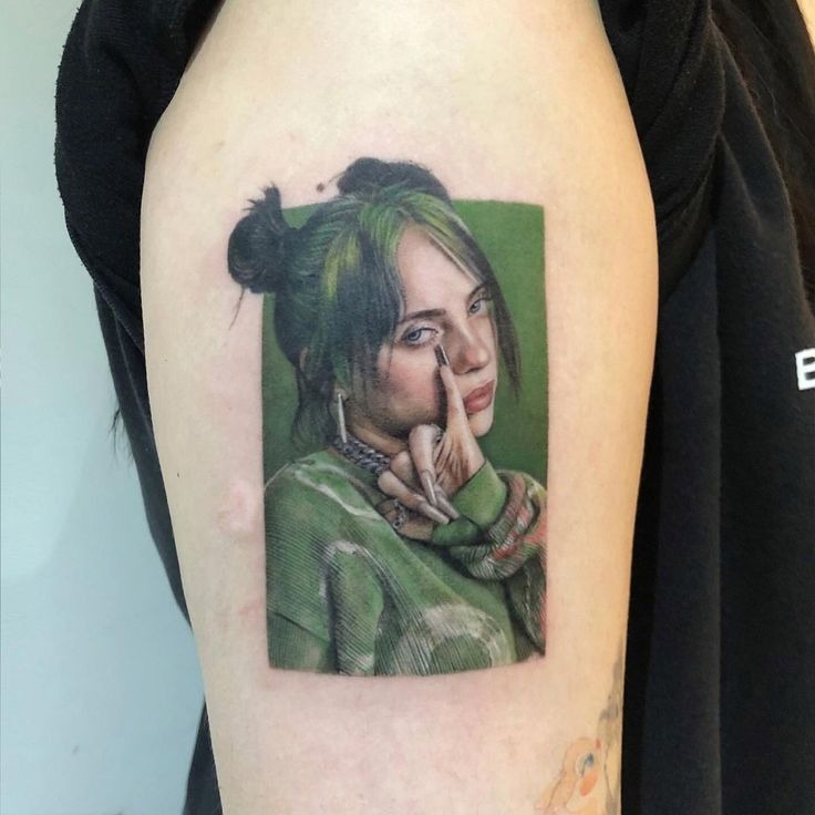Iconic Green and Grey: A Youthful Rebel in Streetwear Tattoo Design