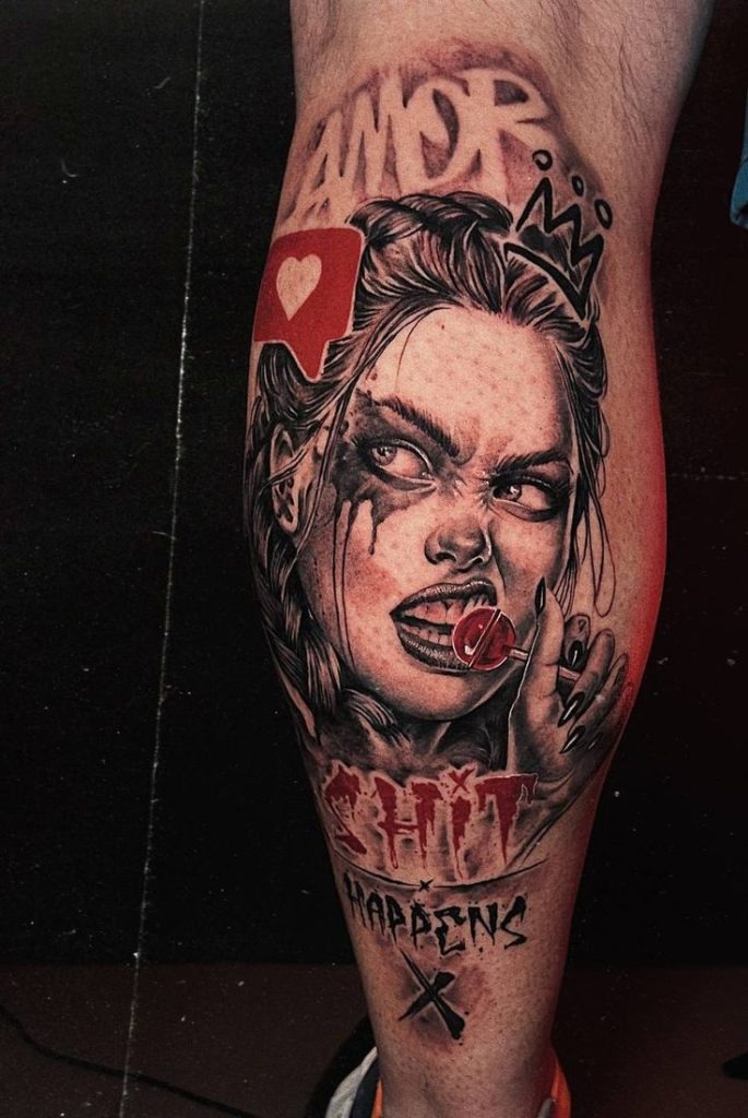 Pop-Graffiti Billie with Sass and Edge Tattoo Design