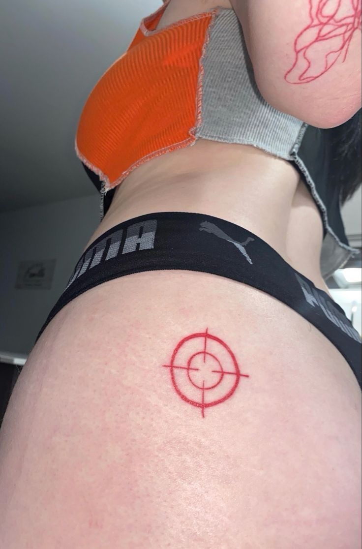 Bold Black Abstract Thigh Tattoo Tattoo Design
