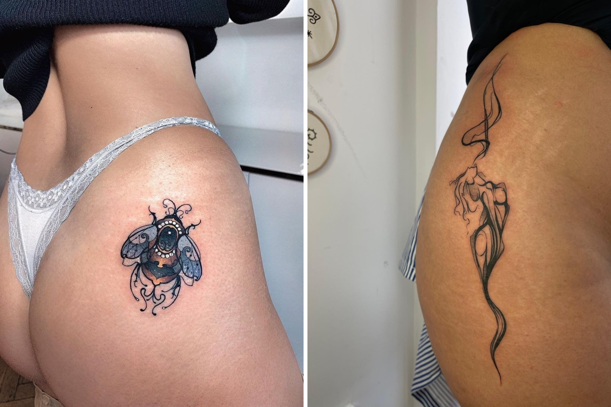 33+ Small Butt Tattoo Ideas & Inspiration Featured Lookbook Collage