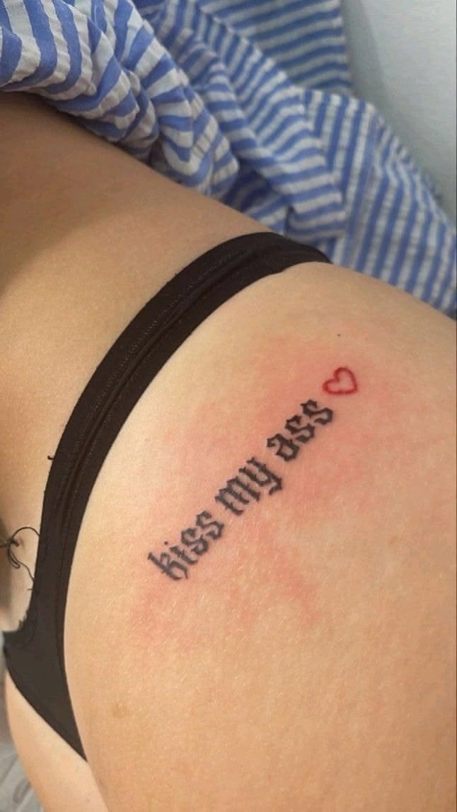 Good Girl Minimalist Butt Tattoo Tattoo Design