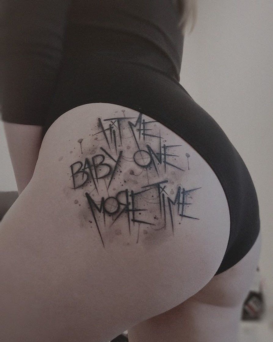 Life's a Peach Playful Butt Tattoo Tattoo Design