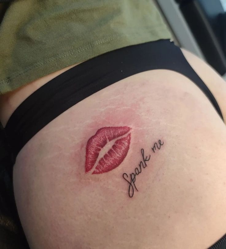 Minimal Tiger Stripe Butt Tattoo Tattoo Design