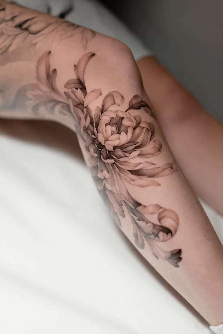 Dreamy Smoky Petal Flow Tattoo Design