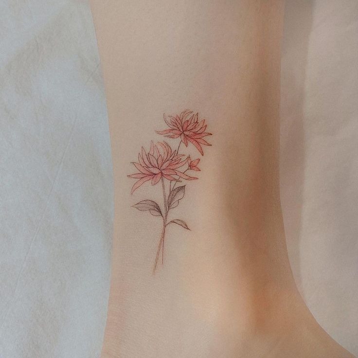 Soft Coral Double Bloom Tattoo Design
