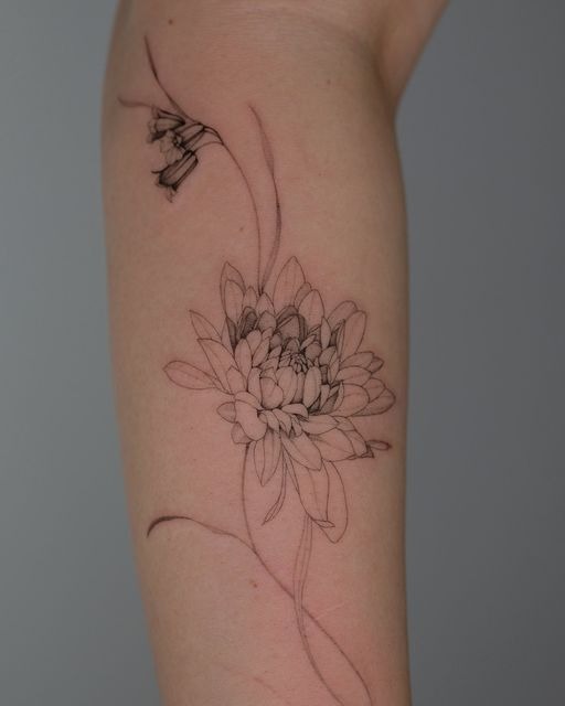 Whisper-Lined Wrist Bloom Tattoo Design