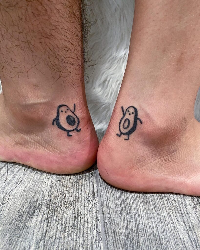 Avocado Half Couple Tattoos Tattoo Design