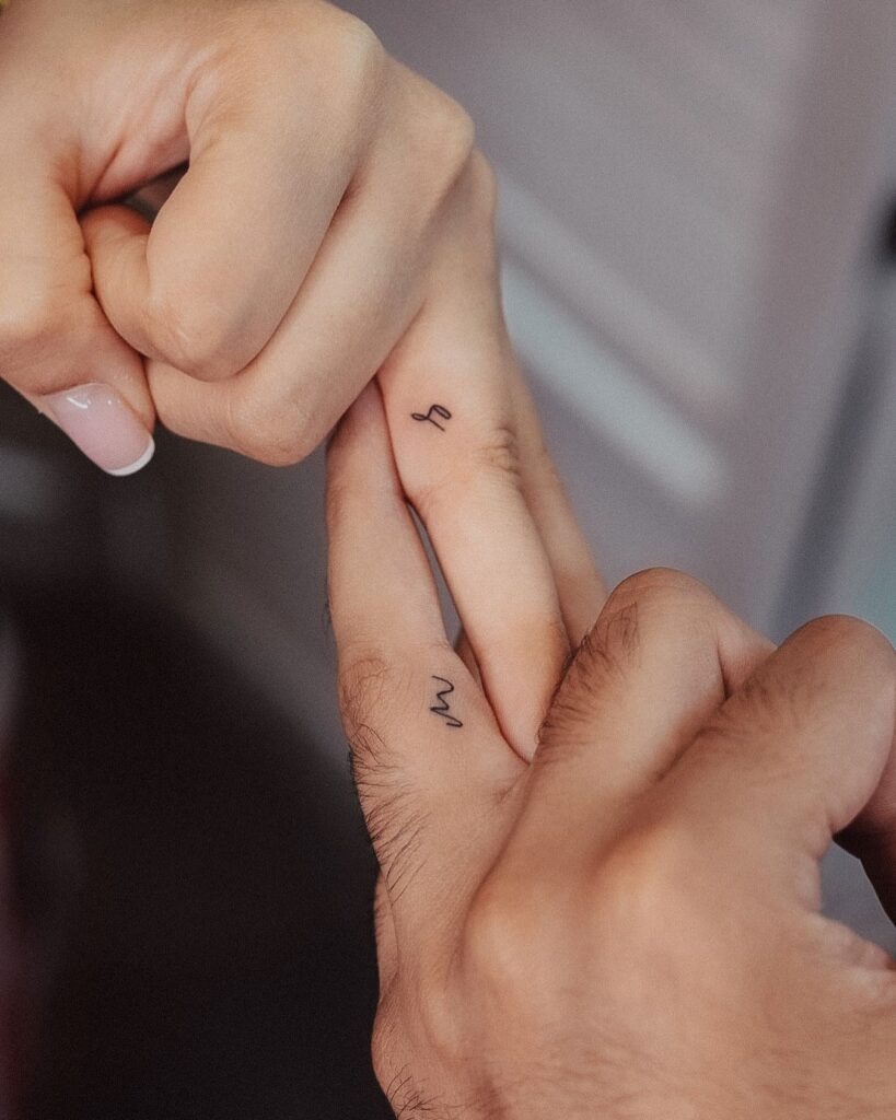 Couple’s Initials Matching Tattoos Tattoo Design