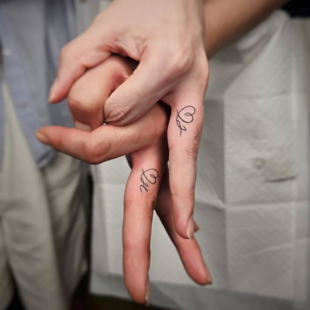 Heart and Initials Finger Tattoos Tattoo Design