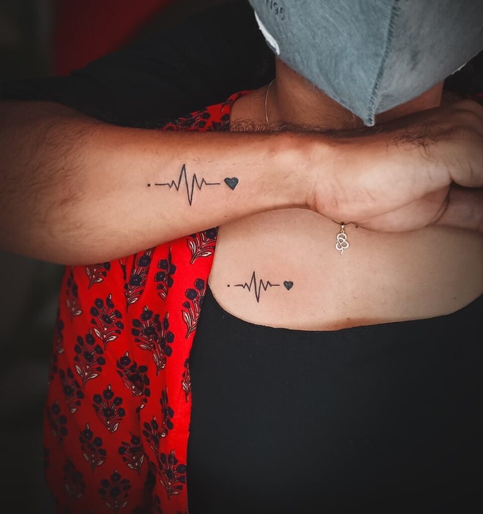 Heartbeat Couple Tattoos Tattoo Design