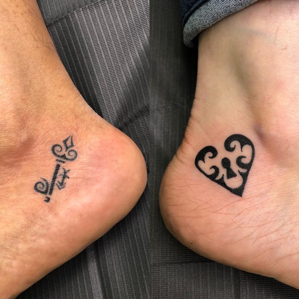Key and Heart Lock Couple Tattoos Tattoo Design