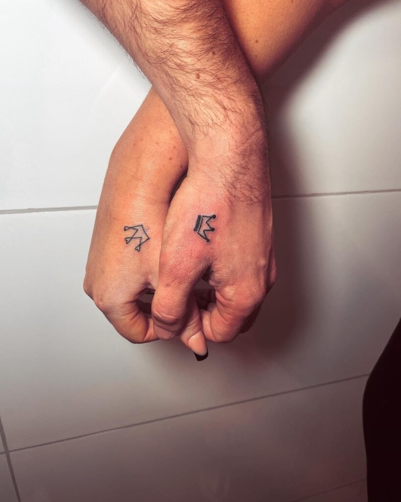 King and Queen Crown Couple Tattoos Tattoo Design