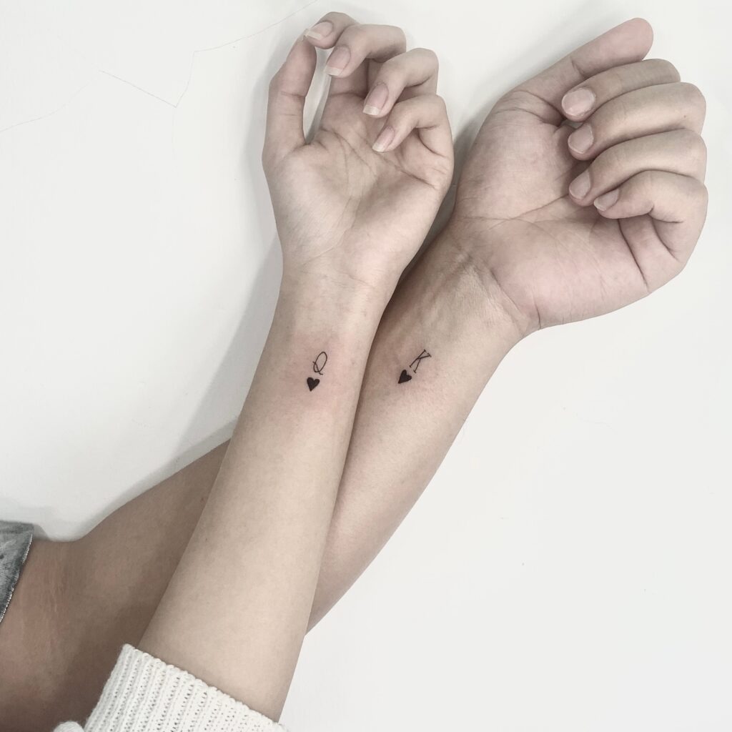 King and Queen of Hearts Couple Tattoos Tattoo Design