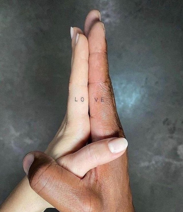 Love Finger Couple Tattoos Tattoo Design
