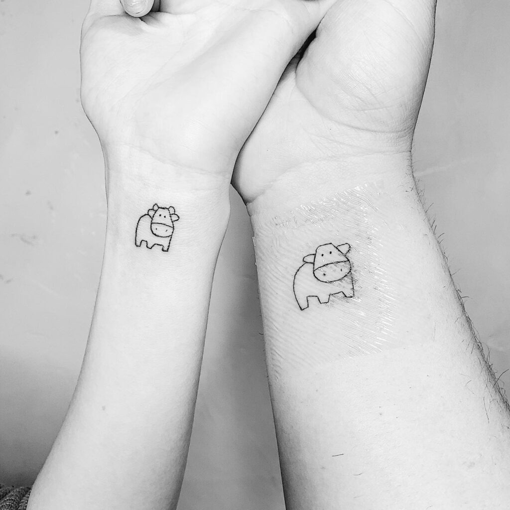 Matching Cow Couple Tattoos Tattoo Design