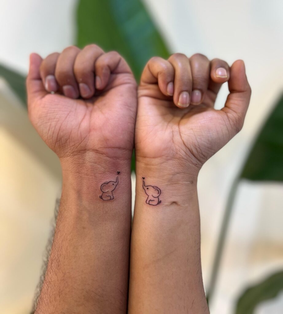Matching Elephant Tattoos Tattoo Design