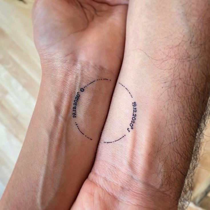 Matching Half-Circle Date Tattoos Tattoo Design