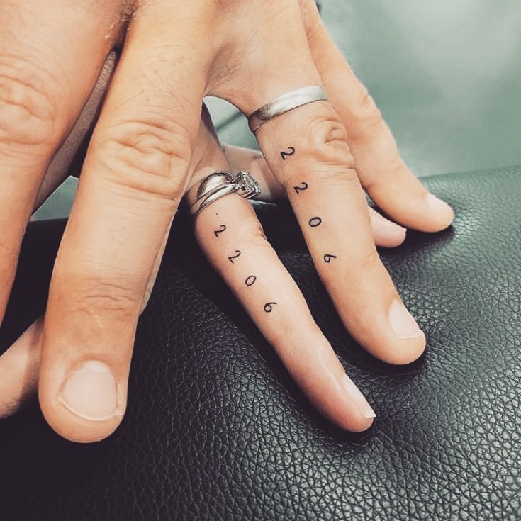 Matching Number Date Finger Tattoos Tattoo Design