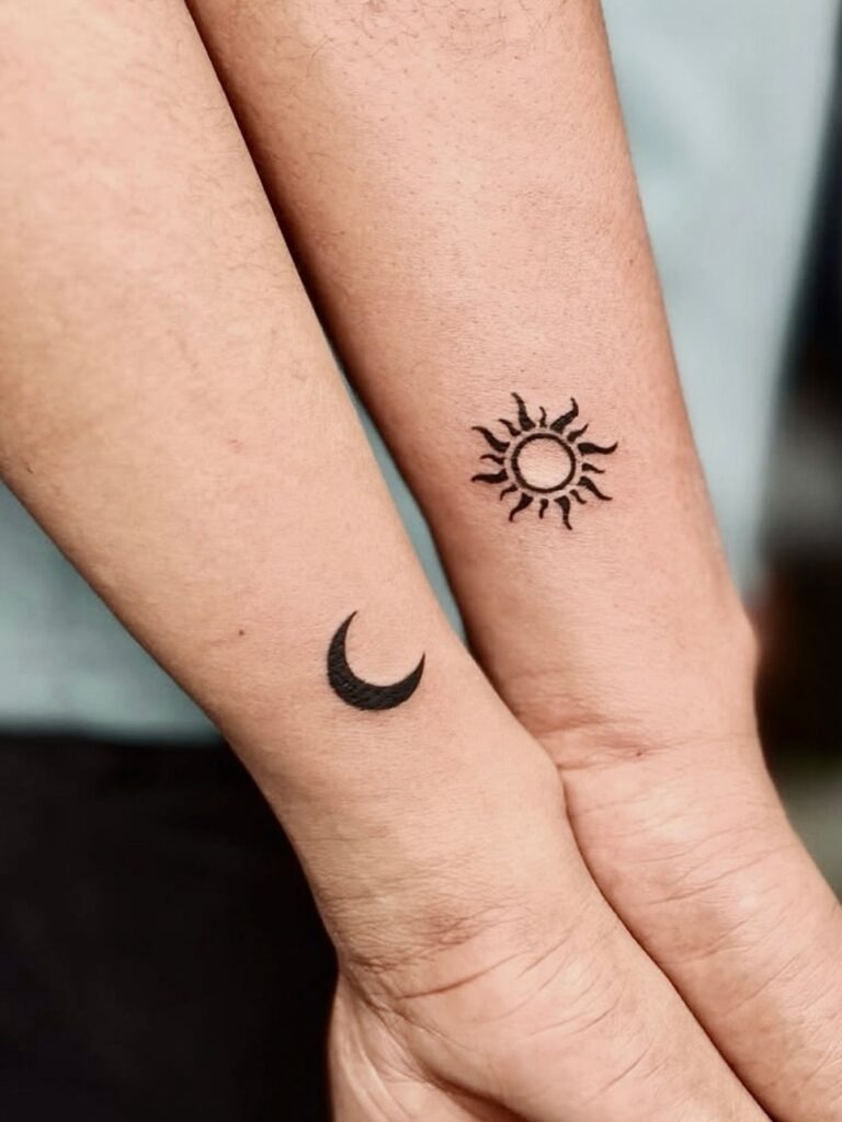 Sun and Moon Couple Tattoos Tattoo Design