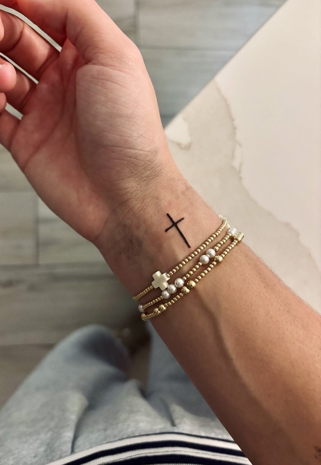 Behind Ear Micro Cross Tattoo Tattoo Design
