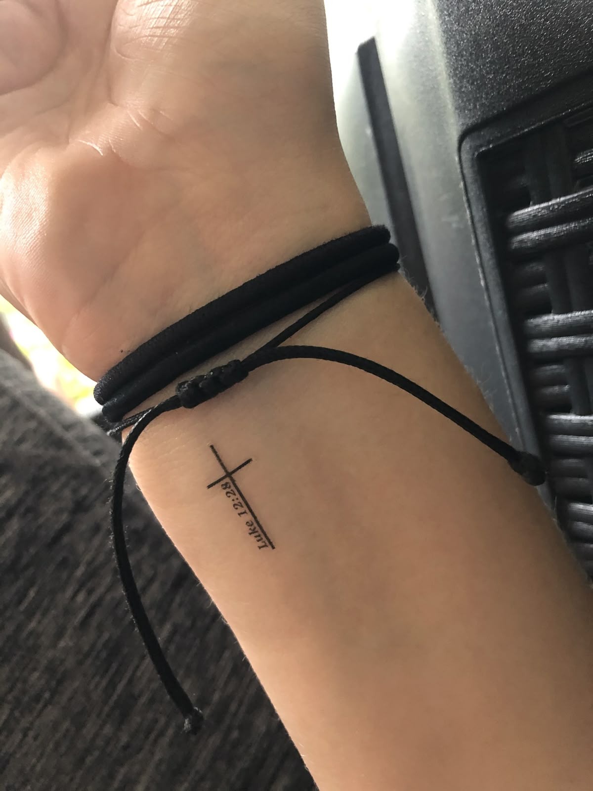 Cross with Date Wrist Tattoo Tattoo Design