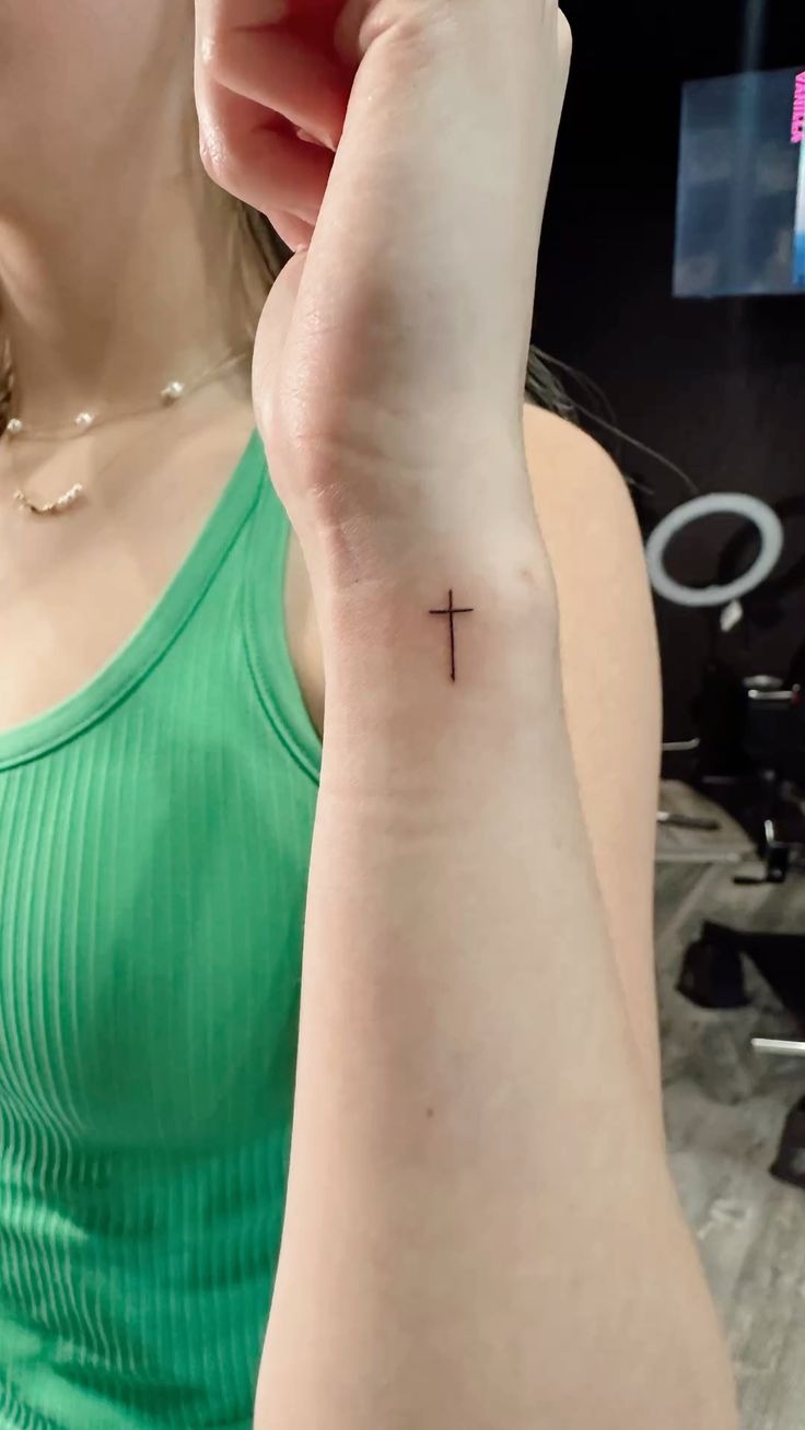 Fine Line Cross Bracelet Tattoo Tattoo Design