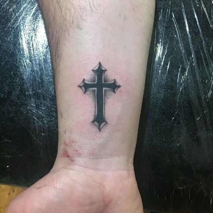 Gothic Style Cross Wrist Tattoo Tattoo Design